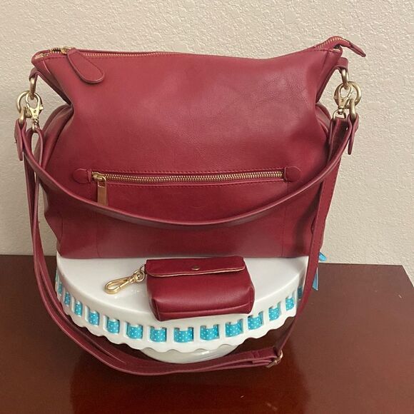 👛Leather Bag & coin purse it has a zip pocket on the outside and inside!! - Picture 2 of 6